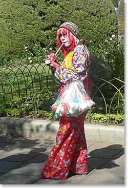 A clown taking a coffee break