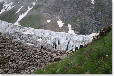 It was a rainy day, but we enjoyed our first chance to walk up to the glacier to stretch our legs and feel the mountain air