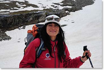 Karina on the snow near 10,000 feet