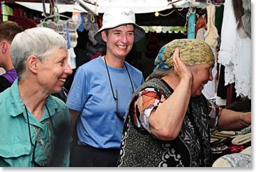 Linda and Paule enjoyed bargaining and laughing with the shopkeepers.
