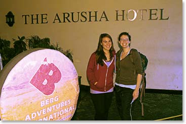 Andrea and Liz left the Arusha Hotel for home early this morning