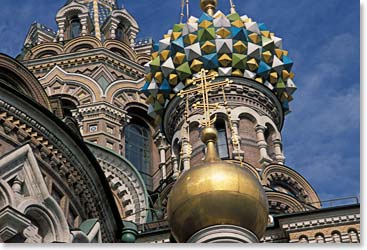 Onion domes of Church on Spilled Blood