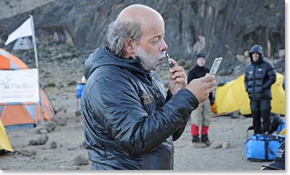 David decides to go for a shave at Moir Camp.