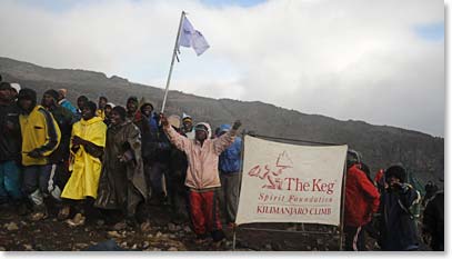 Staff at Karanga camp welcome the team