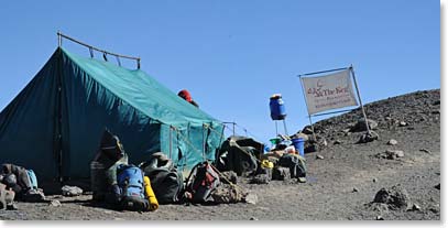 Dining tent when we reached the top