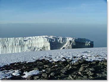 A view of the glaciers from Crater Camp