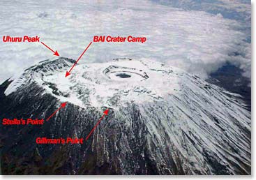 Map of the crater