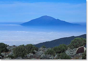 Mount Meru rising above the clouds