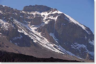 View of Kilimanjaro's glaciers from Lava Tower Camp