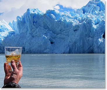 The boat crew served whiskey over glacier ice that is thousands of years old!