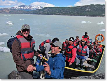 After our final hike, we boarded the Zodiac for transport to the boat that would take us across Lago Grey.