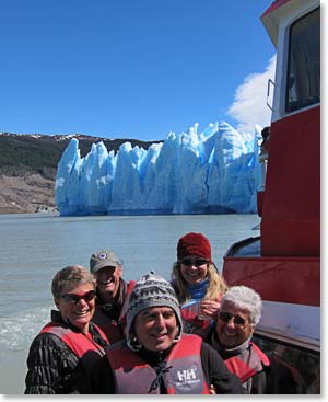 The team on our boat ride; more spectacular glaciers!