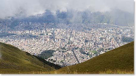 Our view of Quito from the teleferico