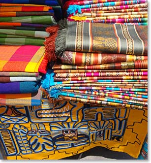 Colorful fabrics abound