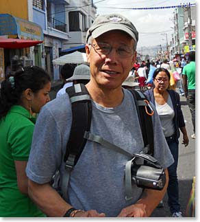 David enjoying the market