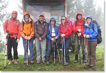 At the trailhead, beginning our climb