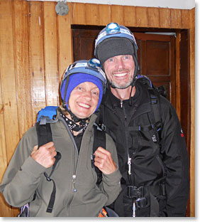 Lynette and Steve geared up and ready to go