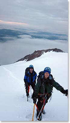 Lynette and Steve still climbing