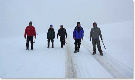 The Unstoppables: Our team with their ice axes