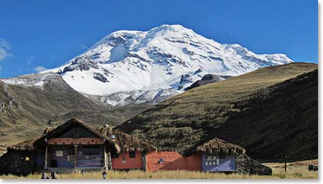 Our lodge is in a beautiful setting with Chimbrazo behind.