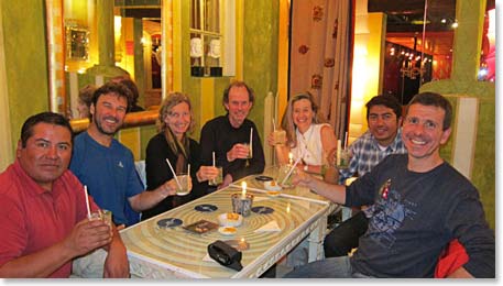 Team at our last dinner together in Quito