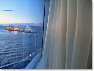 Here in Punta Arenas, our hotel looks out over the waters of the Straits of Magellan.