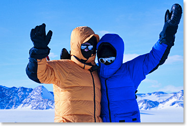 John and Kate, back down at Union Glacier after a successful climb