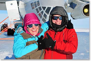 Kate and John at Union Glacier, enjoying the adventure