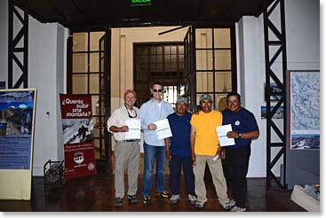 Our team at the Park Authority office with our newly issued climbing permits