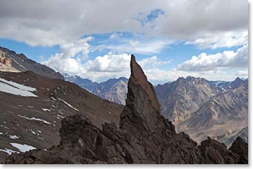 The jagged terrain of Aconcagua