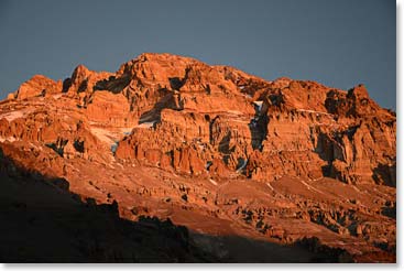 Aconcagua in a friendly mode at sunset