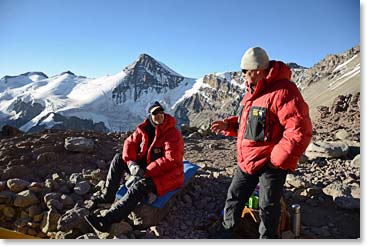 At Plaza Canada Camp, our puffy jackets and pants were just right for relaxing.