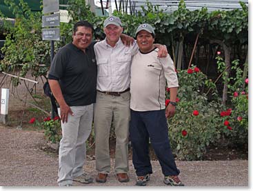 End of another great Aconcagua season: Osvaldo, Wally and Simon at Zuccardi Vineyard