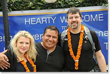 The Island Peak climbing team – Osvaldo, Line and Tom. Osvaldo and Line have climbed together many times and are looking forward to another one!