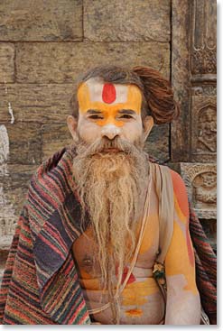 A Sadhu, or Hindu Holy Man, at Pasupatinath, a very important Hindu site in the city. 