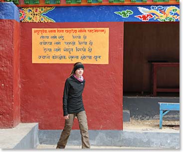 Mathes strolling at the Namche Gompa