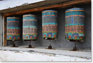 Namche image: old prayer wheels