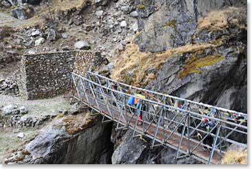 On the bridge over the Bhote Kosi