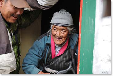 Ang Temba’s 94-year-old grandmother has lived in Khunde all her life.