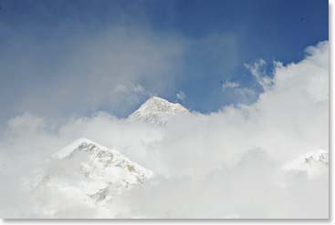 Everest began to appear as we got close to the top.