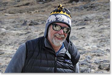 Dennis looking happy on the way up Kala Patar.  He looked less happy near the top, but he made it!