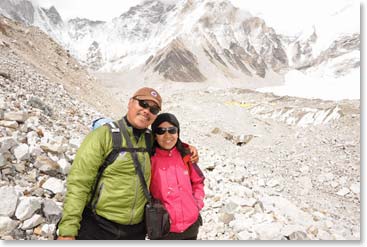 Ang Temba’s neice, Pasang, made the trek to Base Camp with us today.  Pasang goes to school in Kathmandu; this was her first visit to Everest Base Camp.