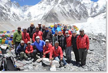 Our group photo taken above Base Camp