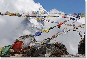 Prayer flags at the memorials