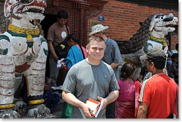 Leo on the street in Kathmandu