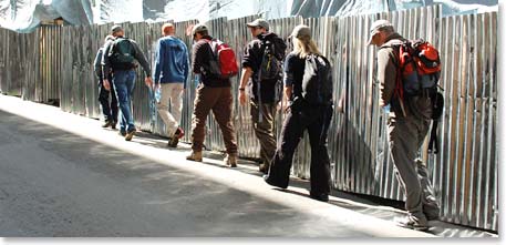 The team walking around La Paz