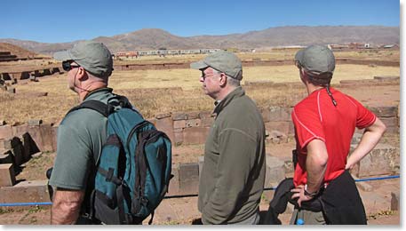 Admiring the landscape of Tiwanaku