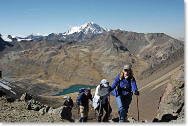 Enjoying a lovely hike up Cerro Austria under blue skies