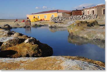 Natural hot springs right outside of the lodge – it doesn’t get much better.