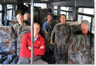 The team on the bus as they traveled from La Paz to Sajama on Sunday.